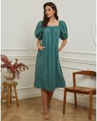 Robe en Lin & Coton Fric verte