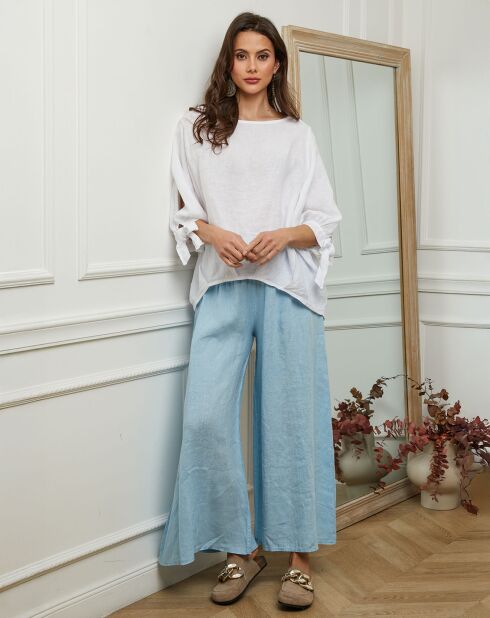 Pantalon en Lin & Coton Fuga ciel