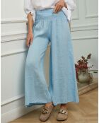 Pantalon en Lin & Coton Fuga ciel