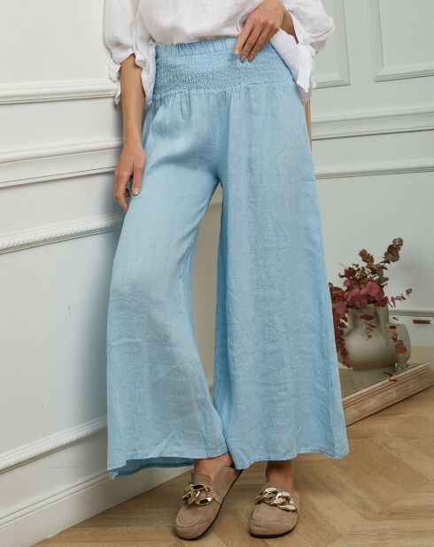 Pantalon en Lin & Coton Fuga ciel