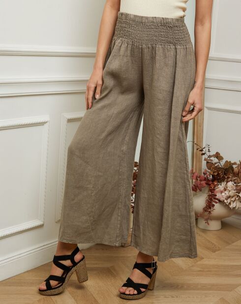 Pantalon en Lin & Coton Fuga taupe