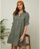 Robe 100% Lin Gabin kaki