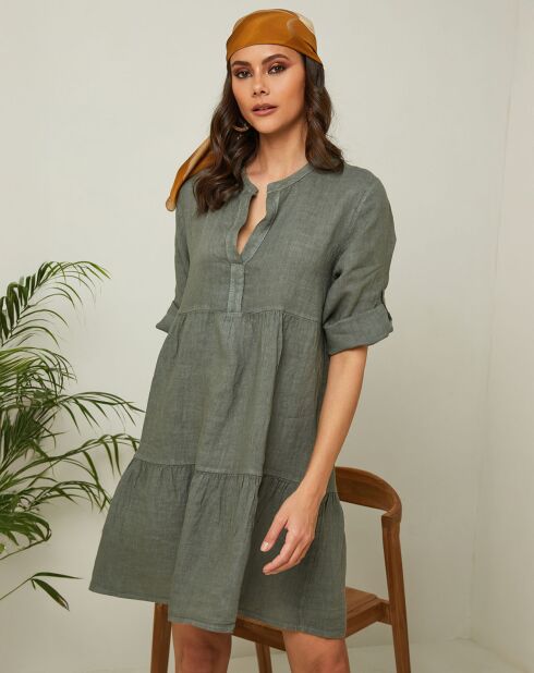 Robe 100% Lin Gabin kaki