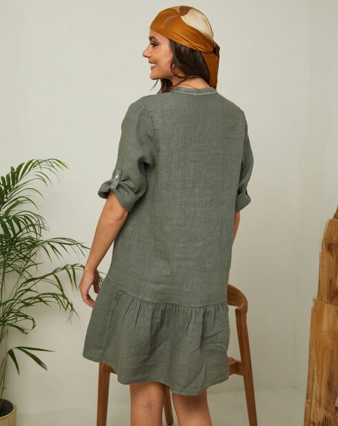 Robe 100% Lin Gabin kaki