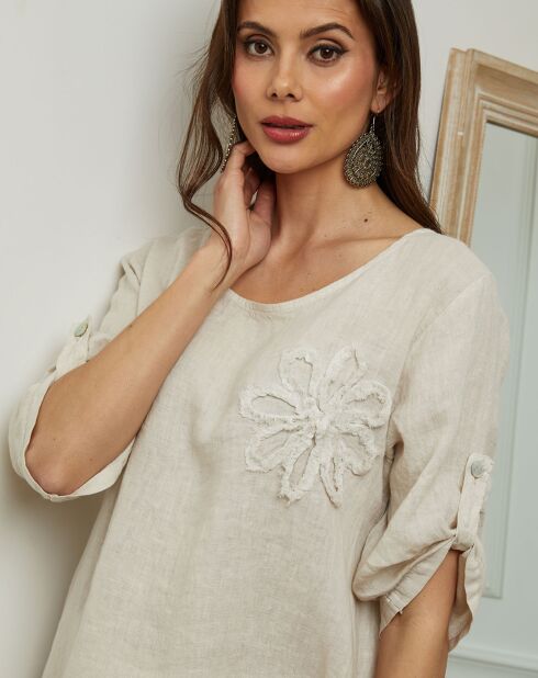 Tunique 100% Lin Galopine beige
