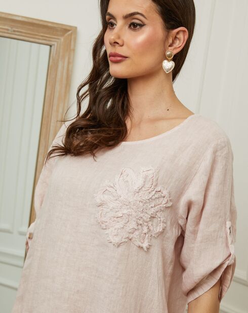 Tunique 100% Lin Galopine rose