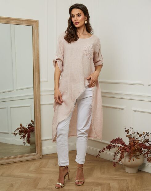 Tunique 100% Lin Galopine rose