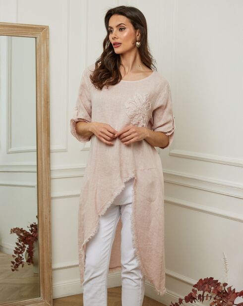 Tunique 100% Lin Galopine rose