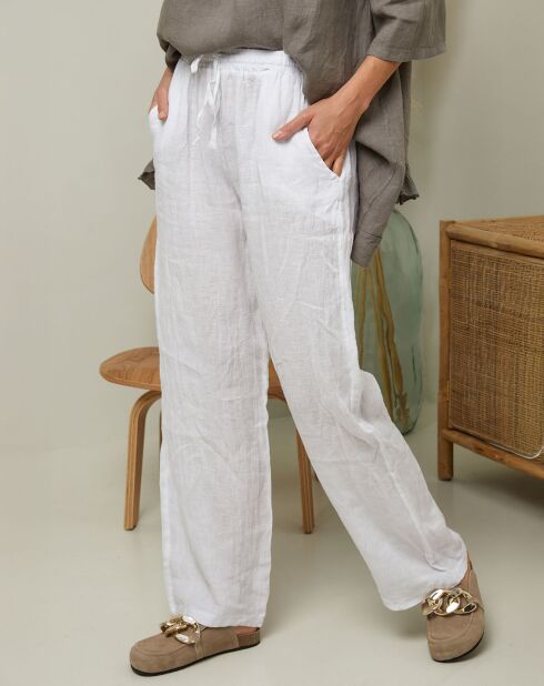 Pantalon 100% Lin Garancel blanc