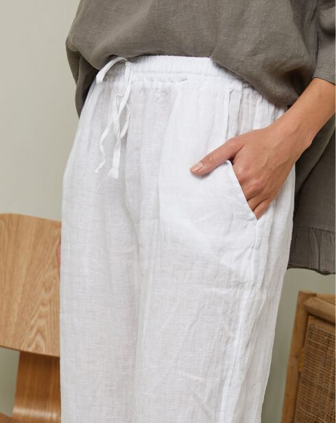 Pantalon 100% Lin Garancel blanc
