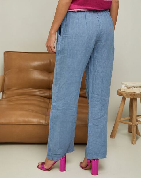 Pantalon 100% Lin Garancel indigo