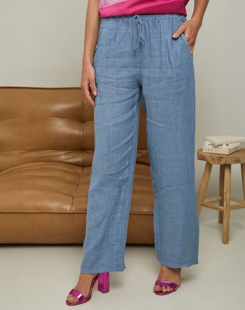 Pantalon 100% Lin Garancel indigo