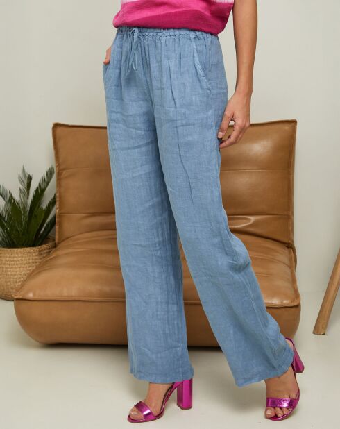 Pantalon 100% Lin Garancel indigo