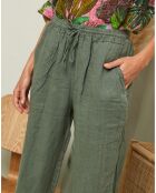 Pantalon 100% Lin Garancel kaki