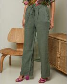 Pantalon 100% Lin Garancel kaki