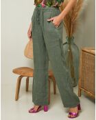 Pantalon 100% Lin Garancel kaki
