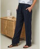 Pantalon 100% Lin Garancel marine