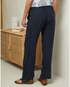 Pantalon 100% Lin Garancel marine