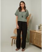 Pantalon 100% Lin Garancel noir