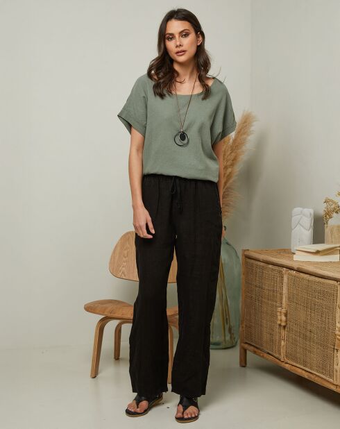 Pantalon 100% Lin Garancel noir