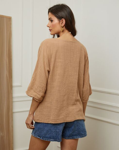 Top 100% Lin Guimauve camel
