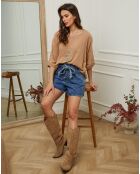 Top 100% Lin Guimauve camel