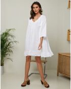 Robe 100% Lin Jasmine blanche