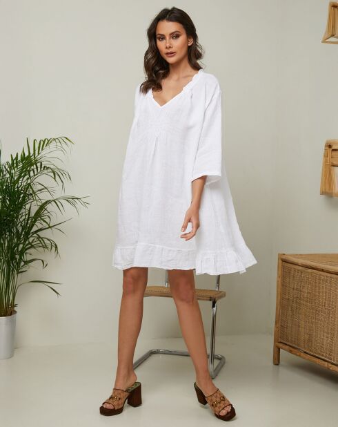 Robe 100% Lin Jasmine blanche