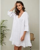 Robe 100% Lin Jasmine blanche