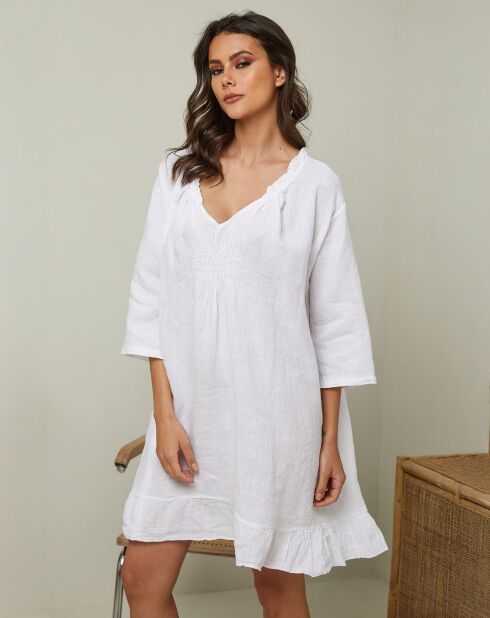 Robe 100% Lin Jasmine blanche