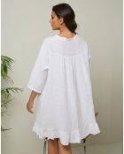 Robe 100% Lin Jasmine blanche