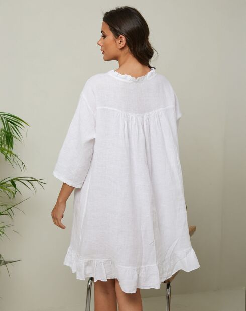 Robe 100% Lin Jasmine blanche