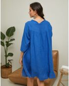 Robe 100% Lin Jasmine bleu electrique
