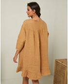 Robe 100% Lin Jasmine camel