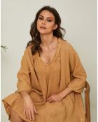 Robe 100% Lin Jasmine camel