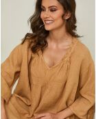 Robe 100% Lin Jasmine camel