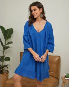 Robe 100% Lin Jasmine bleu electrique