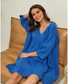 Robe 100% Lin Jasmine bleu electrique