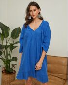 Robe 100% Lin Jasmine bleu electrique