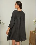 Robe 100% Lin Jasmine noire