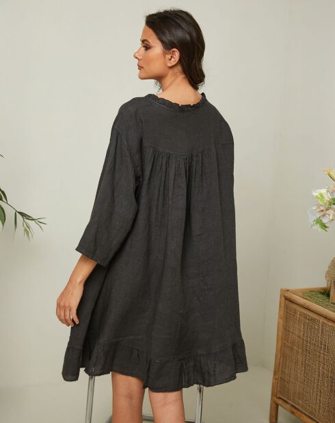Robe 100% Lin Jasmine noire