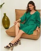 Robe 100% Lin Jasmine verte