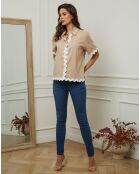 Top Patchi beige