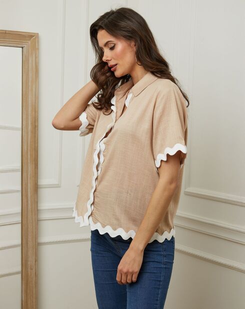Top Patchi beige