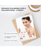 Maske mit Hyaluronsäure und Kollagen, 3 Blatt