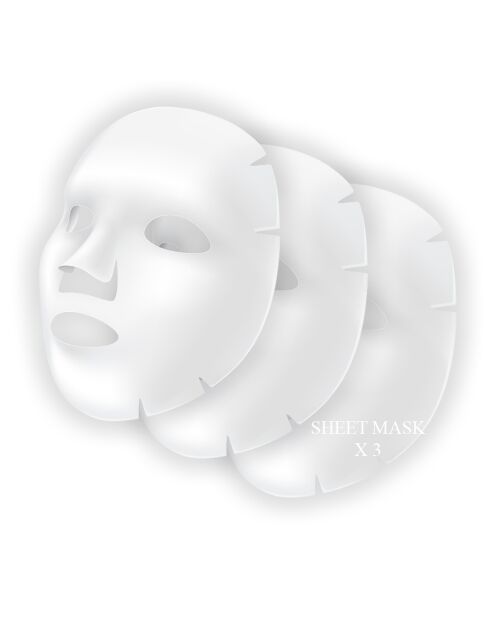 Maske mit Hyaluronsäure und Kollagen, 3 Blatt