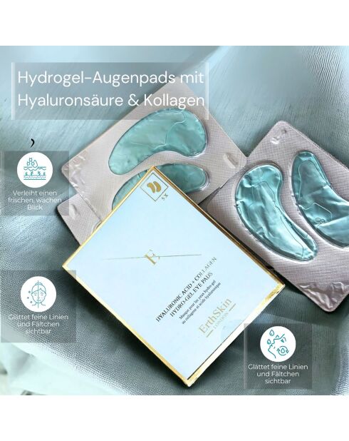 Oogpleisters met hyaluronzuur en collageenhydrogel - 5 paar
