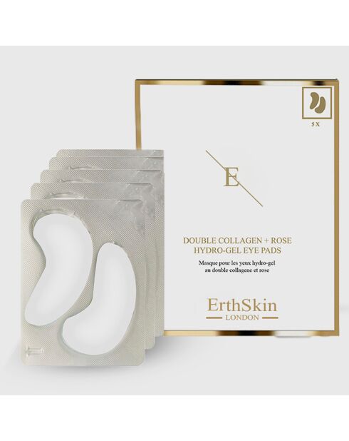Doppelte Kollagen- und Rosenhydrogel-Augenklappen — 5 Paar