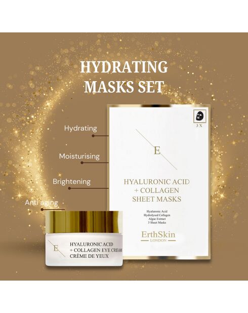 Hyaluronsäure- und Kollagenmaske + Pro Age Augenkonturcreme mit Hyaluronsäure und Kollagen - 2 Stück