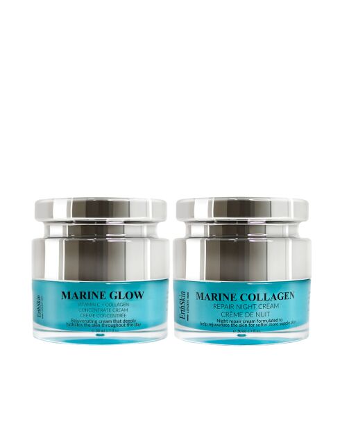 Crème Marine Glow Concentrée de Vitamine C + Crème de Nuit au Collagène Marin - 2 pièces